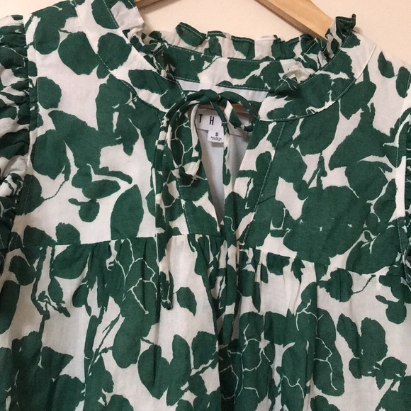 T H M L Green and White Cotton Floral Midi Dress - Picture 10 of 11